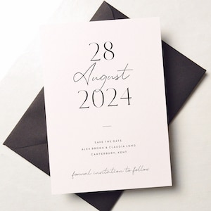 Modern Save the Date Wedding Cards, Classic Wedding Postcards, Personalised Modern Save the Dates, Wedding Announcement