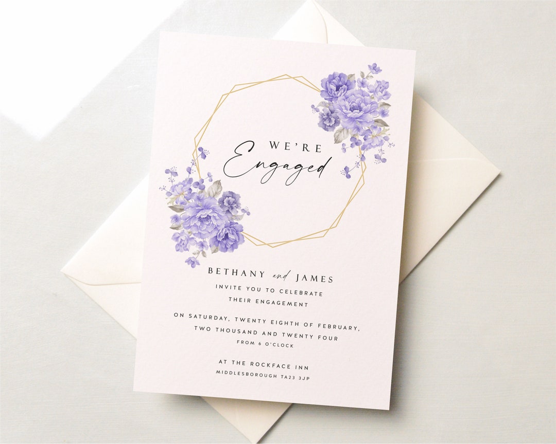 Engagement Invites Floral Engagement Party Invitations Etsy UK