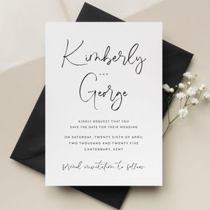 Réservez les cartes de mariage avec inscription, cartes postales de mariage modernes, réservez les dates modernes personnalisées, calligraphie, faire-part de mariage