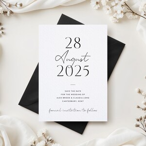 Modern Save the Date Wedding Cards, Classic Wedding Postcards, Personalised Modern Save the Dates, Wedding Announcement
