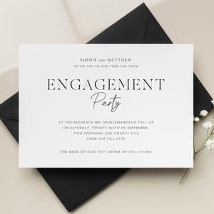 Cartes d'invitation pour une fête de fiançailles modernes, Faire-parts de fiançailles personnalisés pour une fête de fiançailles