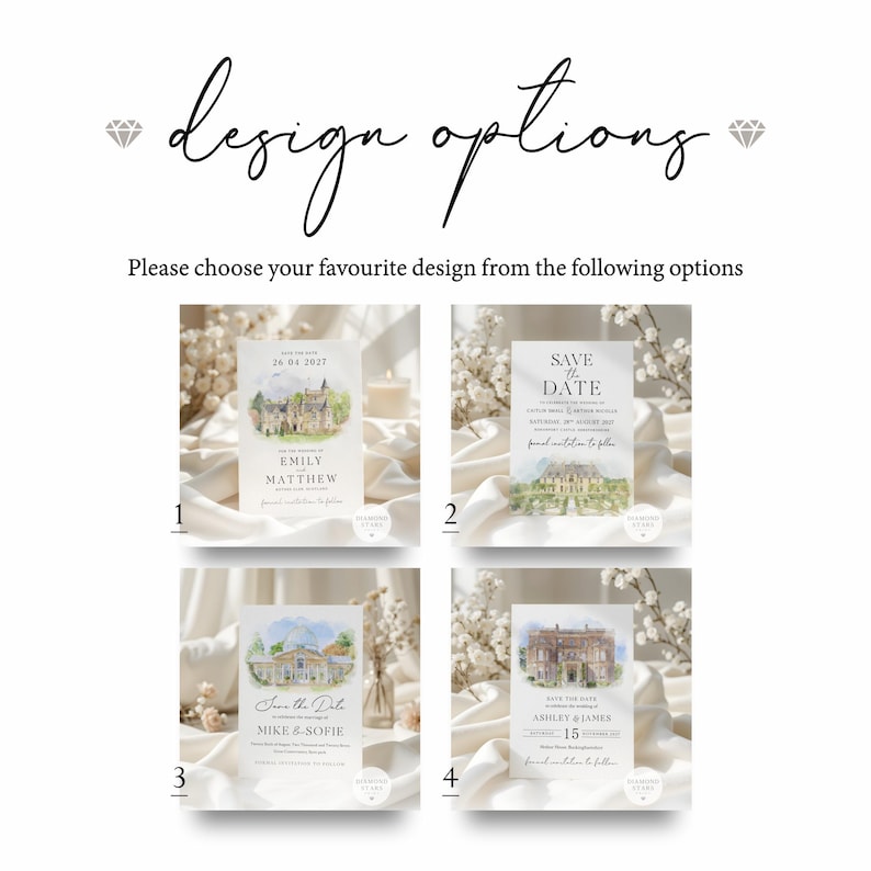 Venue Illustration Save the Date, Watercolour Venue, Painting Save the Dates, Modern Venue Save the Date Cards, Personalised Venue Painting image 4