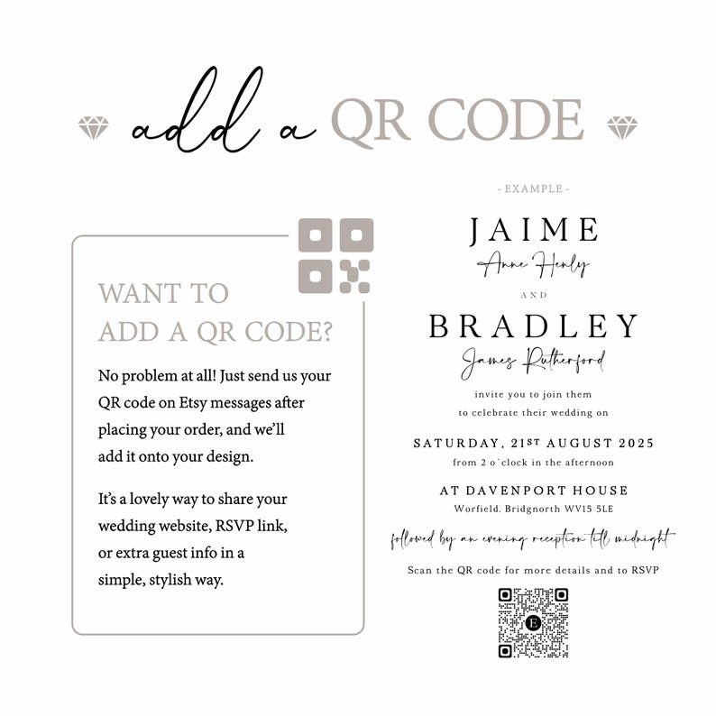 Modern Wedding or Evening Invitations, Classic Wedding Invites, Minimalist Wedding Invitation with Free Envelopes image 11