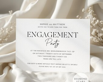 Engagement Party Invitations, Personalised Engagement Celebration Invites, Newly Engaged Cards