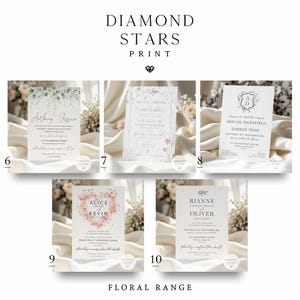 Modern Wedding or Evening Invitations, Classic Wedding Invites, Minimalist Wedding Invitation with Free Envelopes image 8