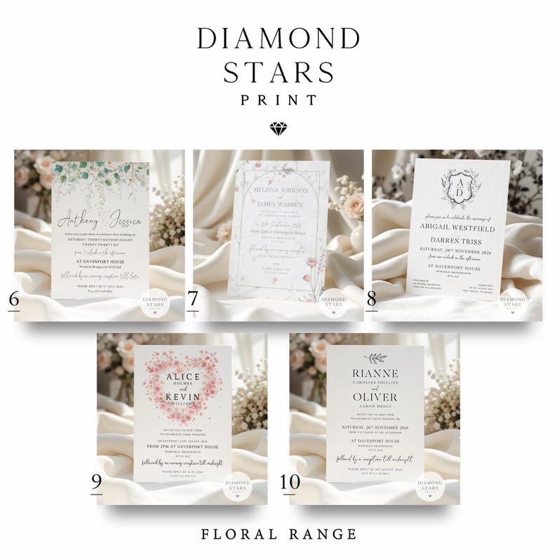 Modern Wedding or Evening Invitations, Classic Wedding Invites, Minimalist Wedding Invitation with Free Envelopes image 8