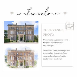 Venue Illustration Save the Date, Watercolour Venue, Painting Save the Dates, Modern Venue Save the Date Cards, Personalised Venue Painting image 7