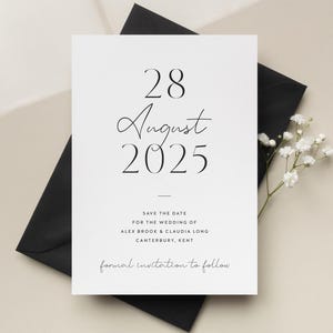 Cartes de mariage modernes "Retenez cette date", Cartes postales de mariage classiques, "Retenez cette date" modernes personnalisées, Faire-part de mariage