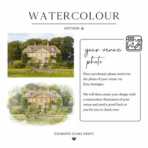 Venue Wedding Invitation Digital, Illustrated Venue Invite, Personalised Venue Painting Invitation (JPG & PDF) image 3