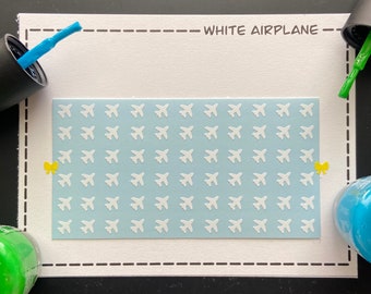 White Airplane Nail Art Decals/ self adhesive nail sticker/ bullet journal accessory/ travel nail