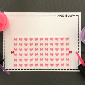 Pink Bow Nail Art Decals/ self adhesive nail sticker/ bullet journal accessory/ bow nail