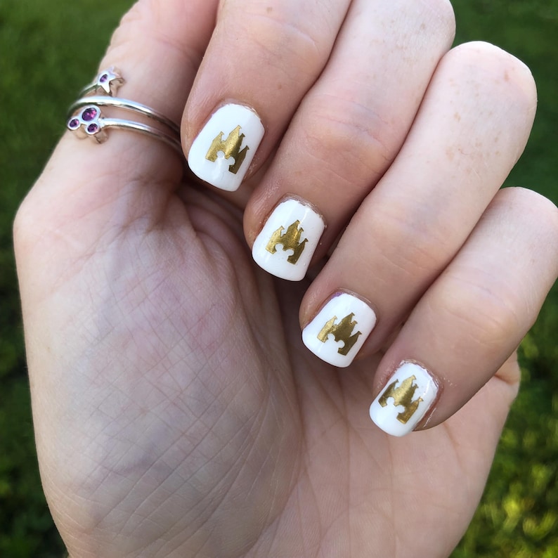 Gold Magical Nail Art Decals/ self adhesive nail sticker/ bullet journal accessory/ vacation nail image 2