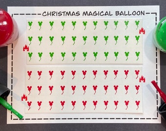 Christmas Magical Balloon Nail Art Decals/ self adhesive nail sticker/ bullet journal accessory/ christmas vacation nail