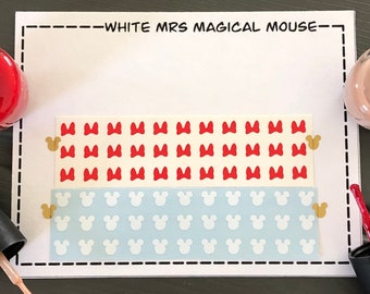 White Mrs Magical Mouse Nail Art Decals/ self adhesive nail sticker/ bullet journal accessory/ vacation nail