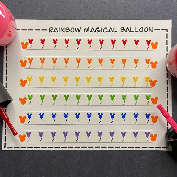 Rainbow Magical Balloon Nail Art Decals/ self adhesive nail sticker/ bullet journal accessory/ vacation nail