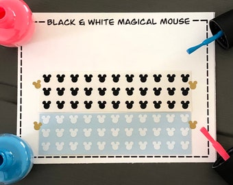 Black & White Magical Mouse Nail Art Decals/ self adhesive nail sticker/ bullet journal accessory/ vacation nail