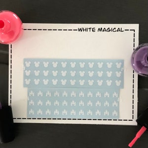 White Magical Nail Art Decals/ self adhesive nail sticker/ bullet journal accessory/ vacation nail