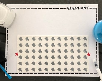 Elephant Nail Art Decals/ self adhesive nail sticker/ bullet journal accessory/ animal nail