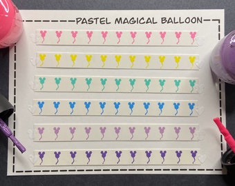 Pastel Magical Balloon Nail Art Decals/ self adhesive nail sticker/ bullet journal accessory/ vacation nail