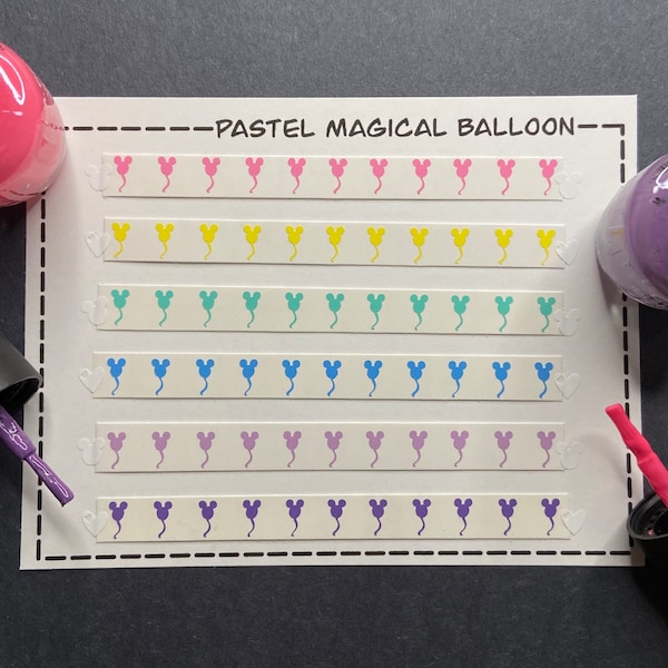 Pastel Magical Balloon Nail Art Decals/ self adhesive nail sticker/ bullet journal accessory/ vacation nail