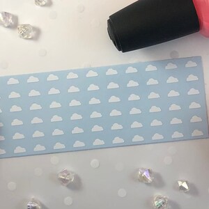 Cloud Nail Art Decals/ self adhesive nail sticker/ bullet journal accessory/ weather nail image 2