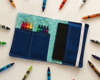 Crayon Pouch Sewing Pattern | PDF Download + Cricut Cut File | DIY Crayon and Notebook Holder