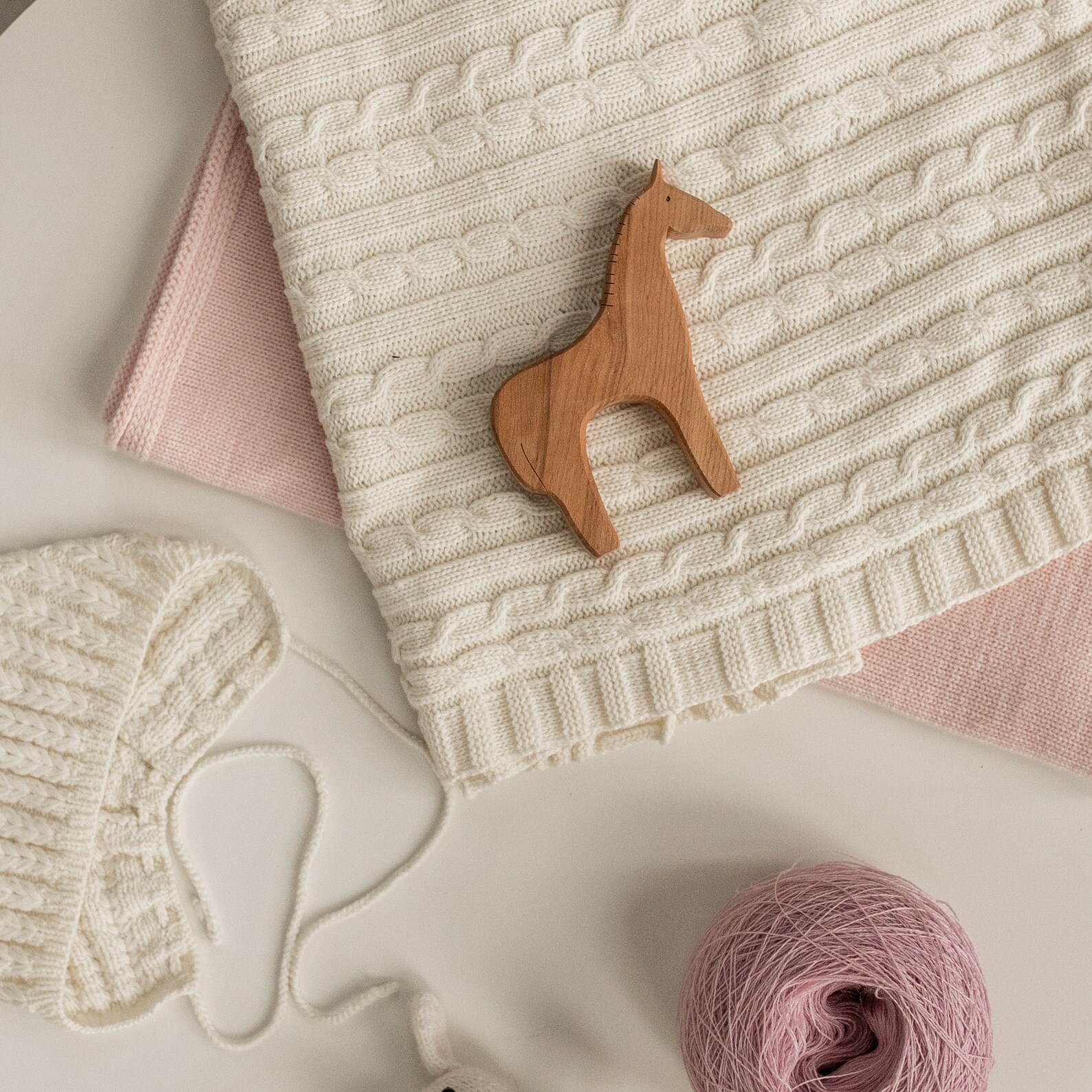 Organic baby blanket handmade knitted / blanket kit / neutral Etsy