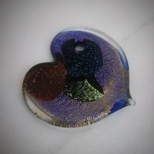 Heart pendant in dichroic Murano glass. Unique piece!