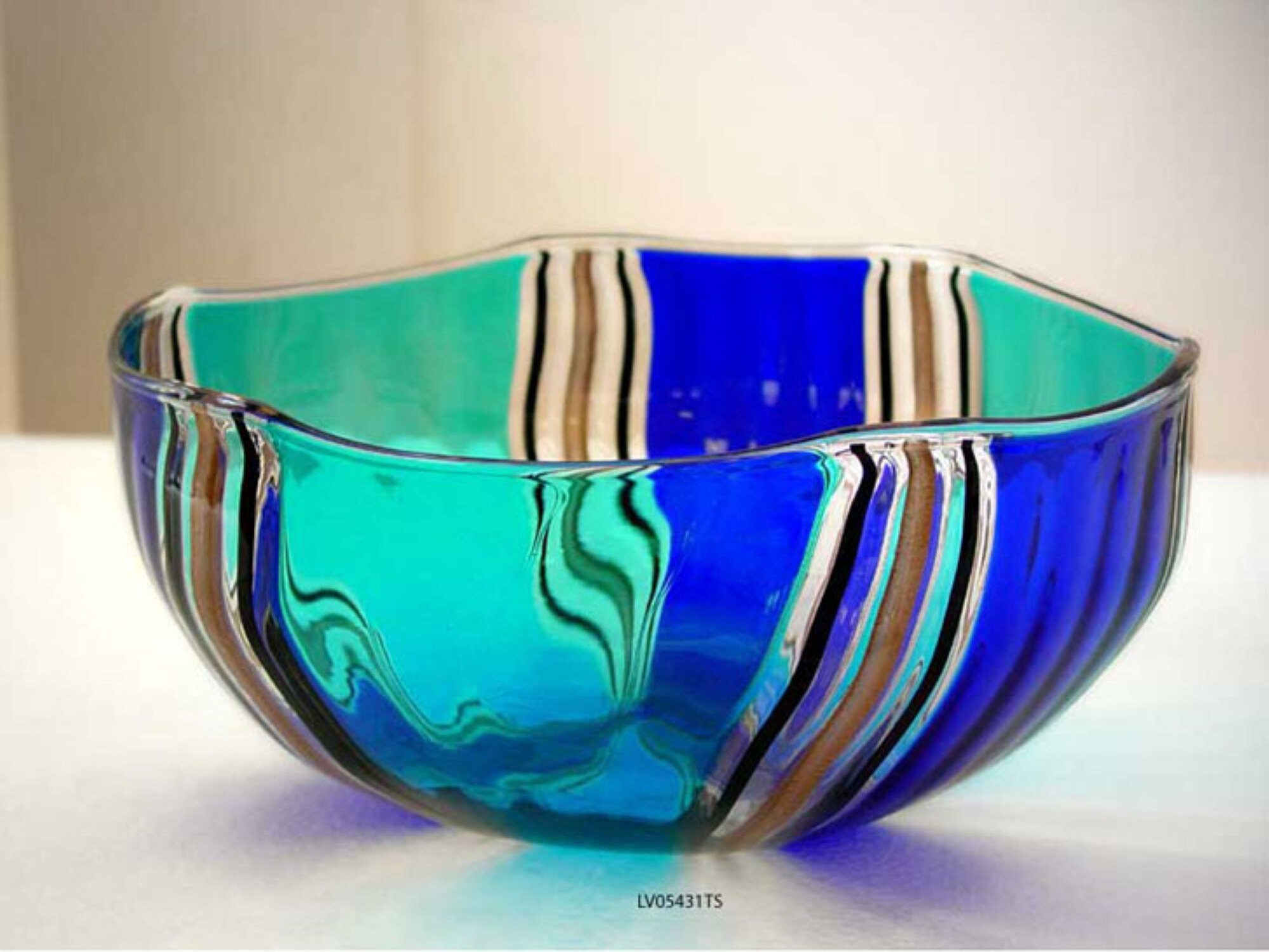 Vase en Verre de Murano, Dim. Env. 15 X 28 cm, Livrable sur Commande avec Certificat Garantie Tommas