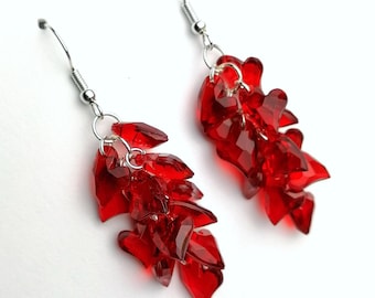 Orecchini a forma di cuore in acrilico rosso Scegli i tuoi ganci Gioielli leggeri Ganci placcati in oro 18k Kawaii, regalo Y2K per lei Orecchini a forma di cuore - Italia