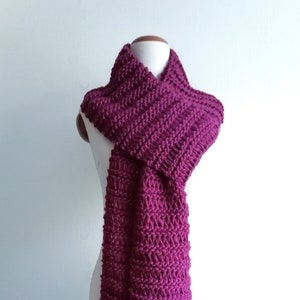 Handmade 10 Ft Long Pure Wool Winter Scarf, Oversize Winter Wool Scarf, Long Purple Wool Scarf, Chunky Extra Long Scarf, Knitted Wool Scarf