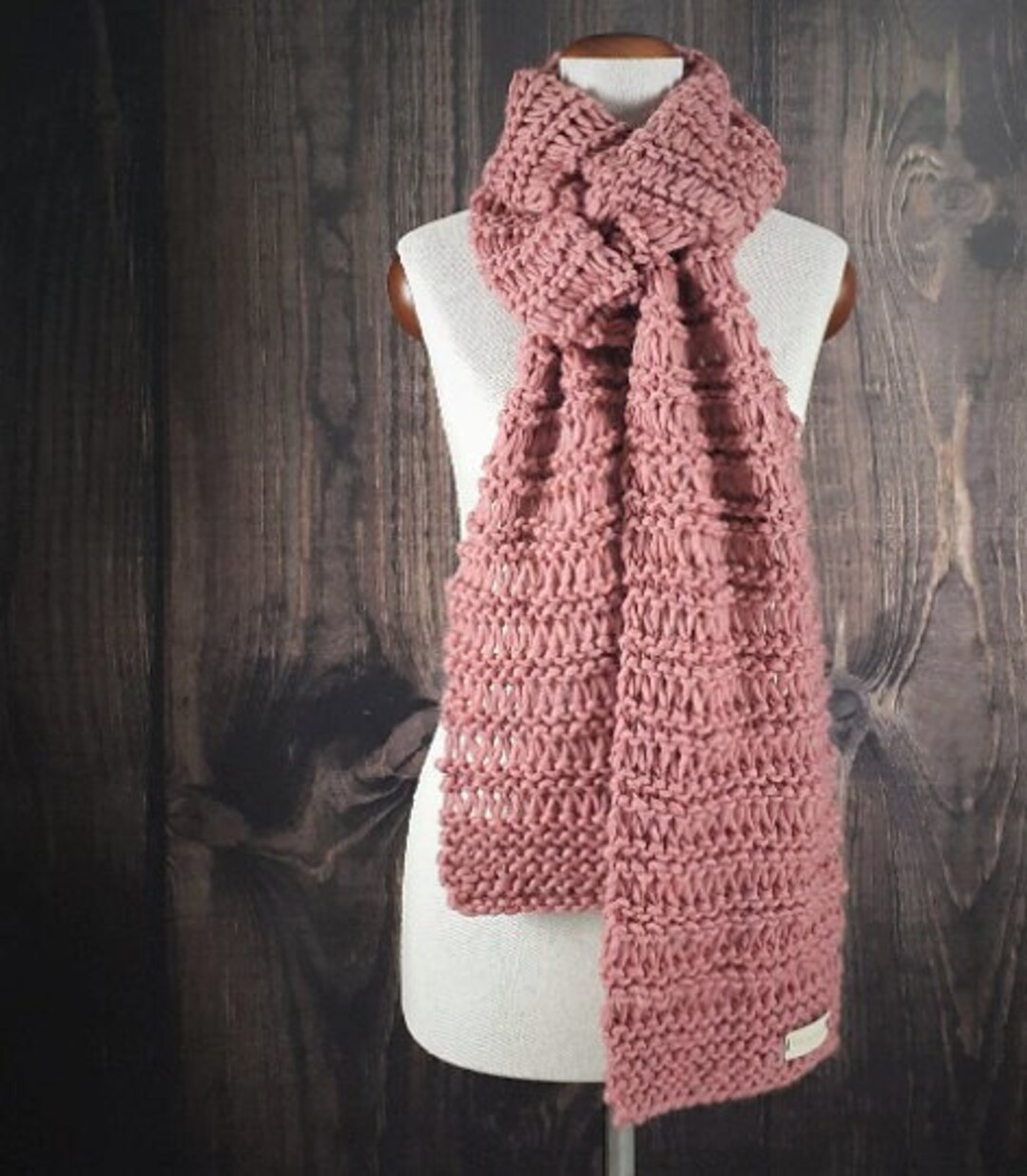 Fashion Pink Winter Wool Scarf for Women, Pink Woolen Oversize Handmade