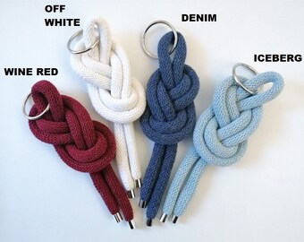 Nautical Knot Rope Keyring Keychain, Summer Keyring