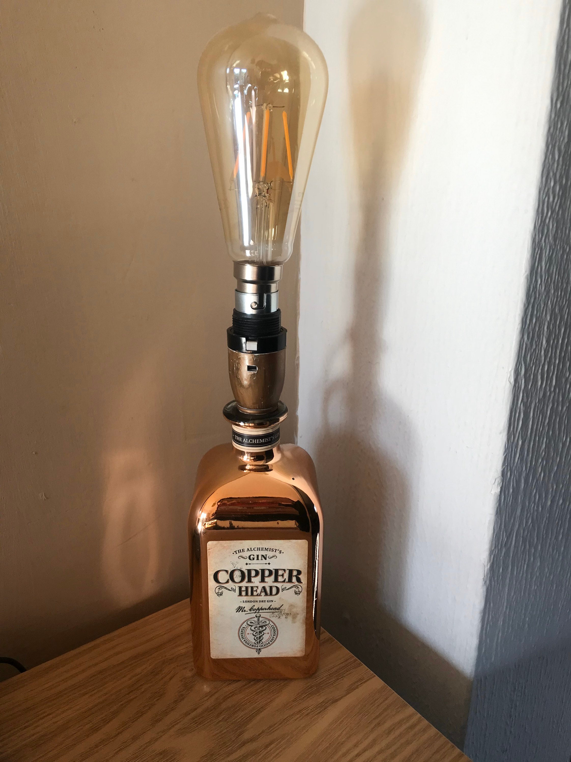 Gin Bottle Lamp Etsy