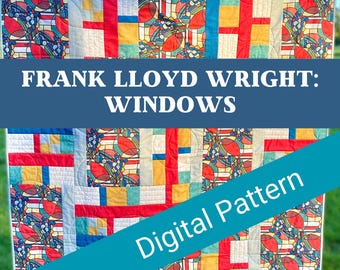 FLW Windows Quilt PATTERN | Digital Download | Cloud 9 FLW March Balloons featured fabrics