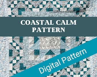 Coastal Calm Medallion Wallhanging Pattern  | Intermediate | Small Quilt