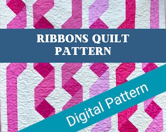 Ribbon Quilt Pattern | Easy Awareness or Baby Quilt (Digital Download)