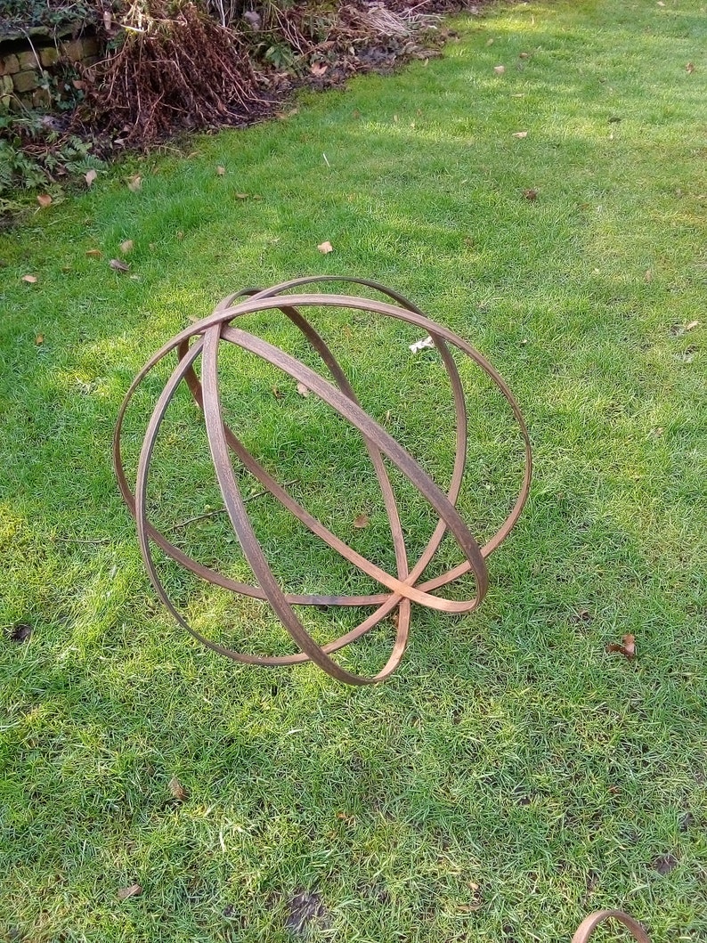 Wrought Iron Garden Sphere Metal Garden Sculpture Garden Art Etsy UK