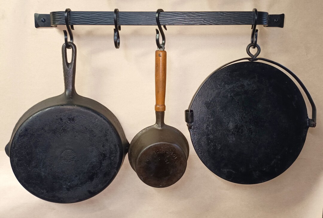 PAN RACK RAIL, Wrought Iron, Black, Antique Style, Farmhouse - Etsy UK