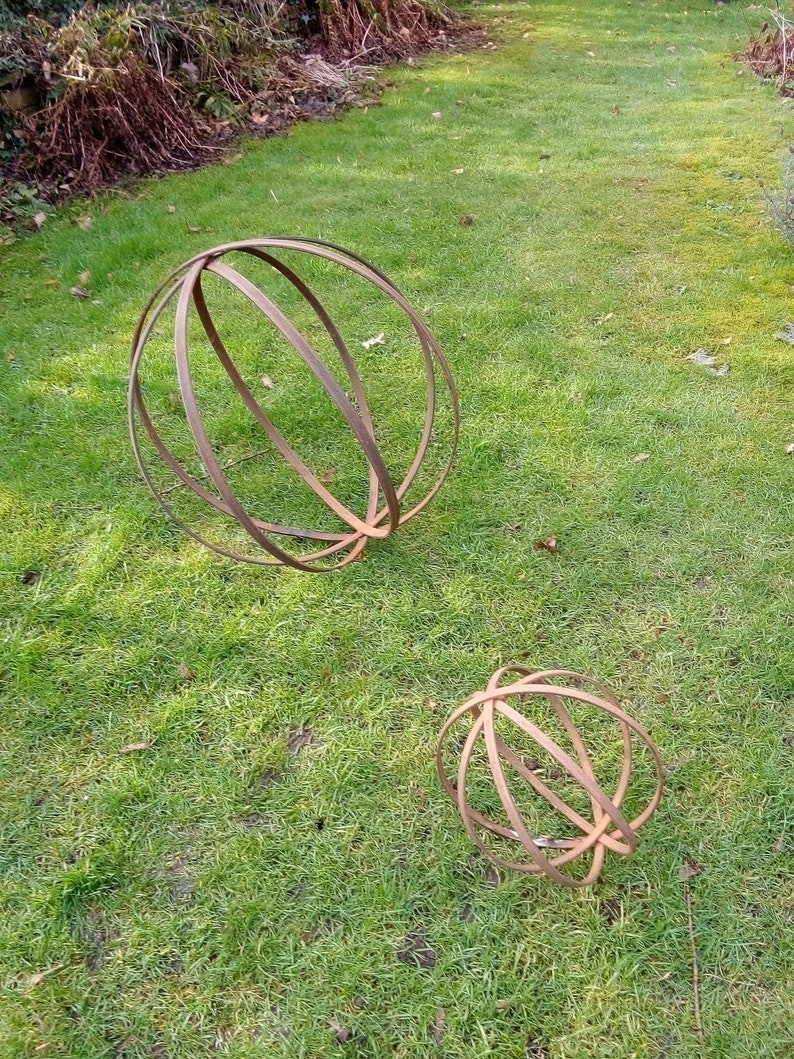 Wrought Iron Garden Sphere Metal Garden Sculpture Garden Art Etsy UK