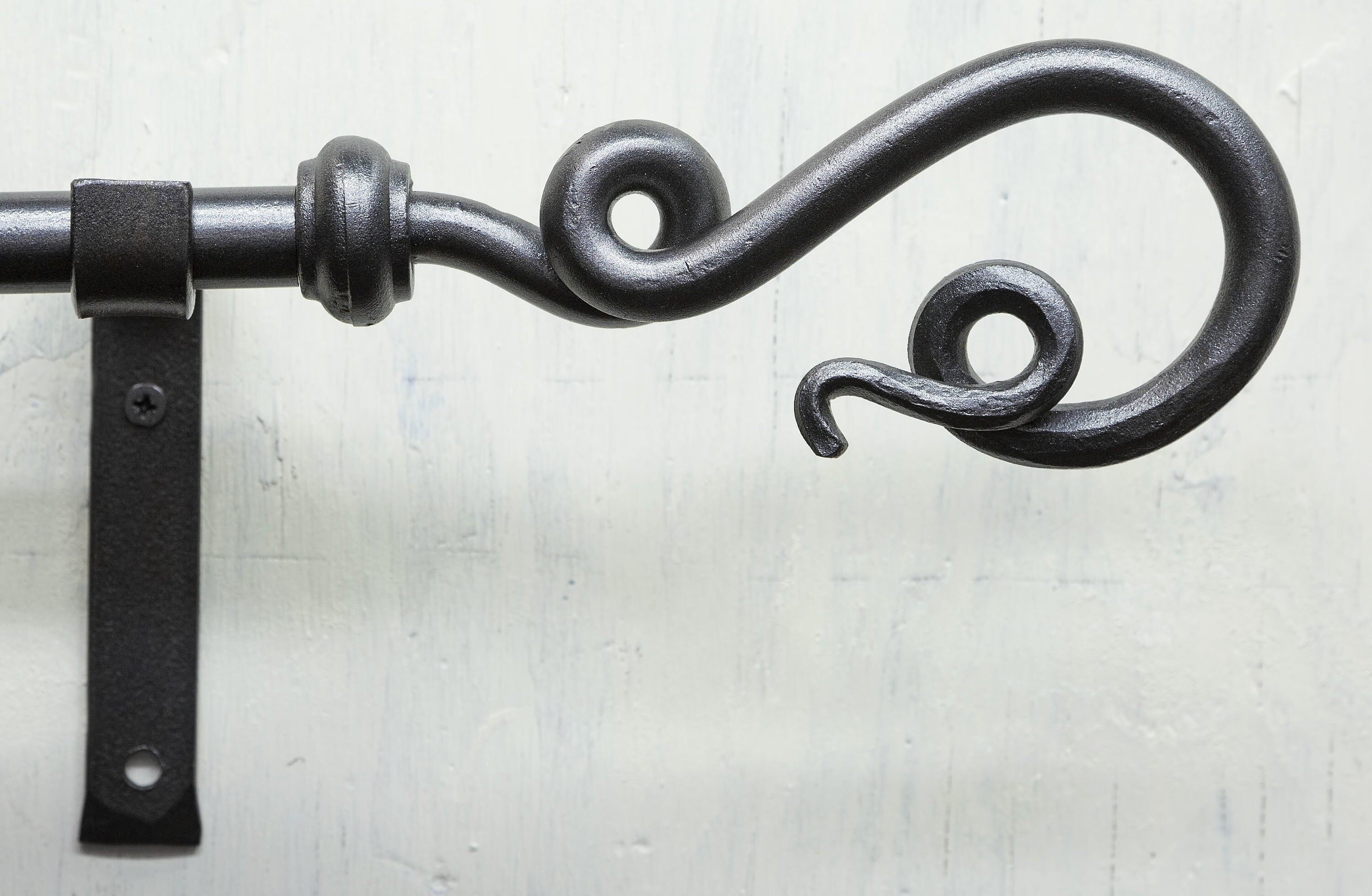 Curtain Pole Curtain Rail Metal Wrought Iron Curtain Rod Etsy