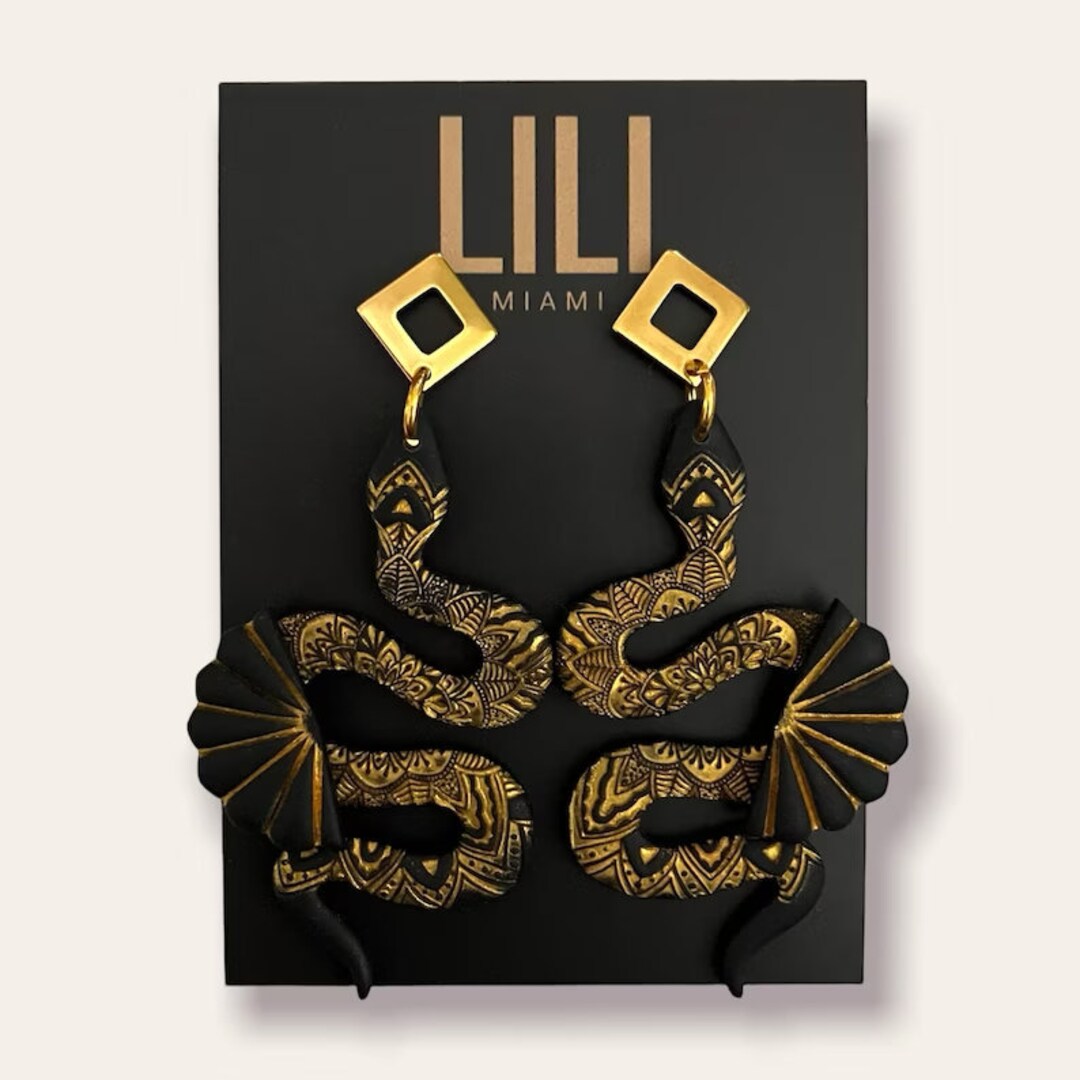 •SLITHER• gold dangle earrings
