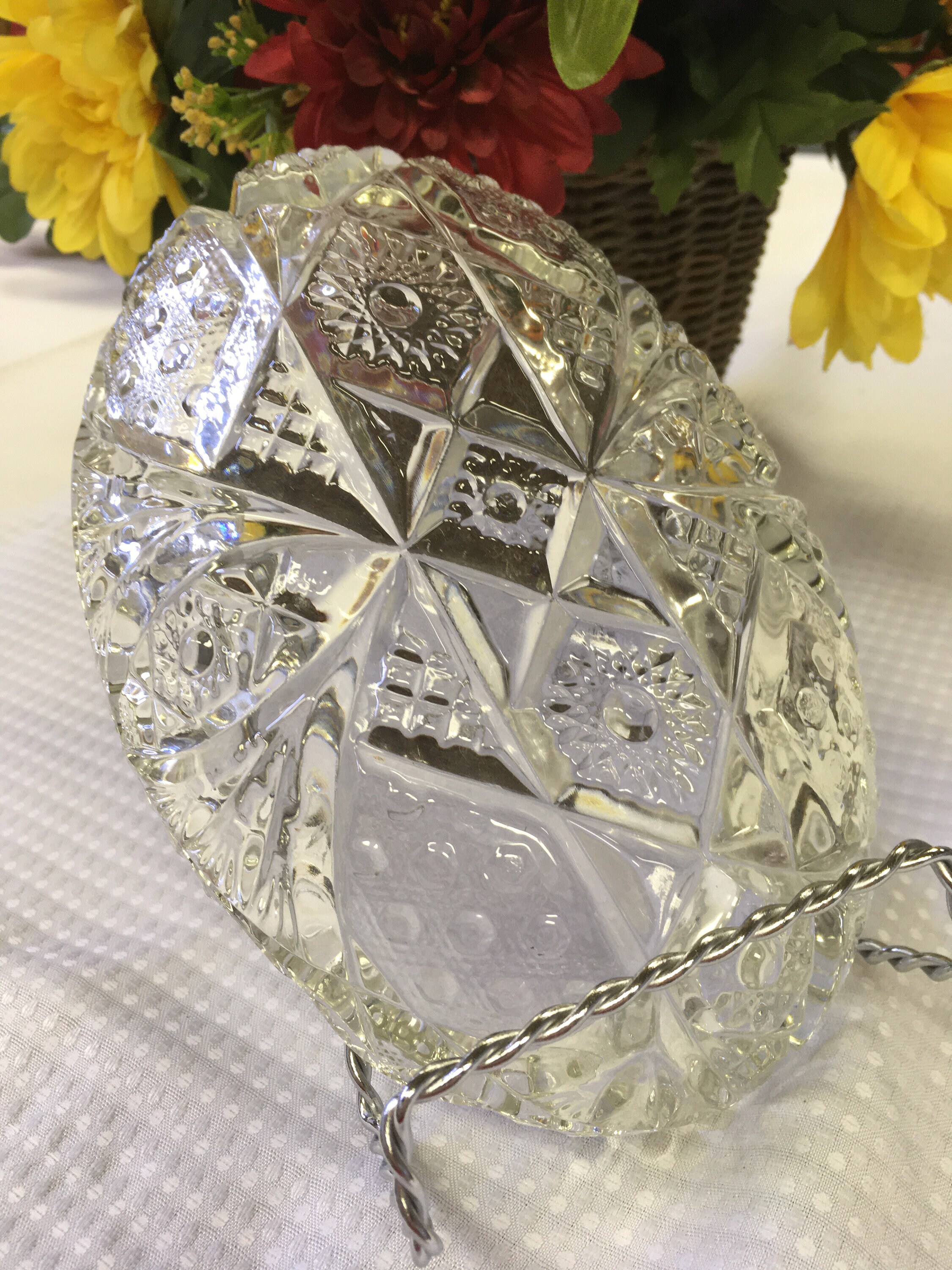 Cut Crystal Candy Dish Oval Shape 7.5 Inch by 5.5 Inch Size C. Etsy