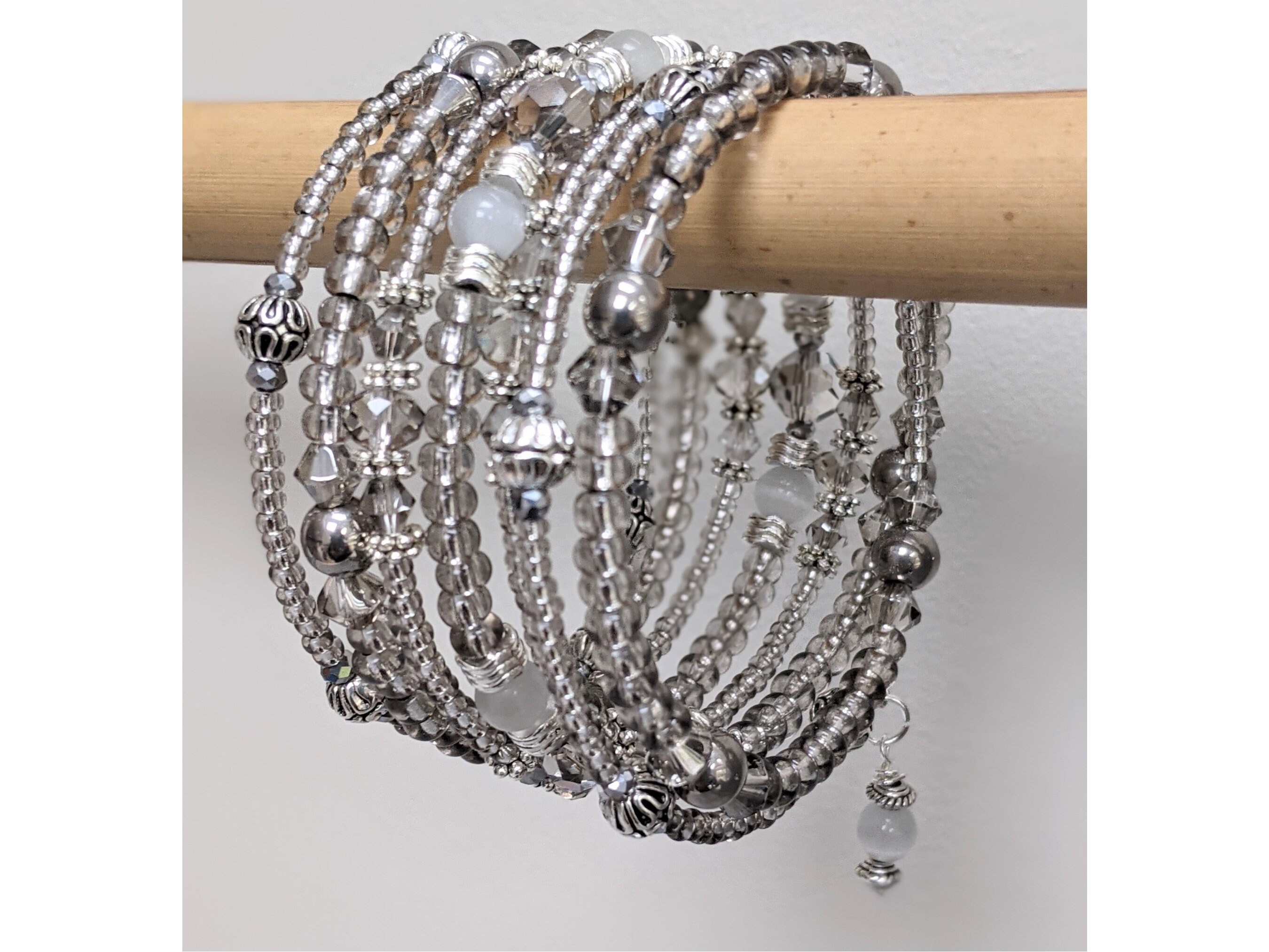 Silver Sparkly Memory Wire Bracelet - Etsy