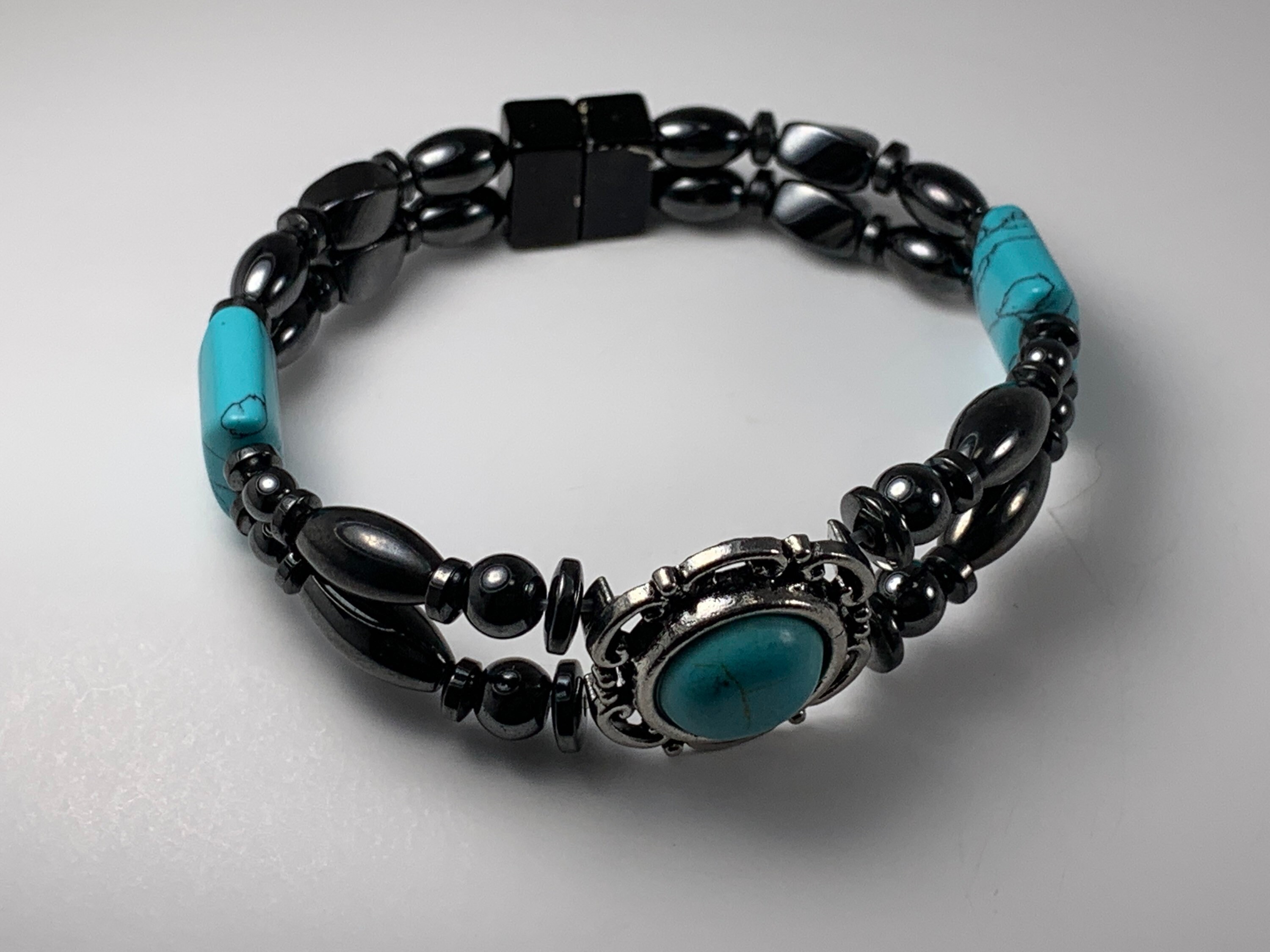 hematite bracelet holistic pain therapy Mothers Etsy