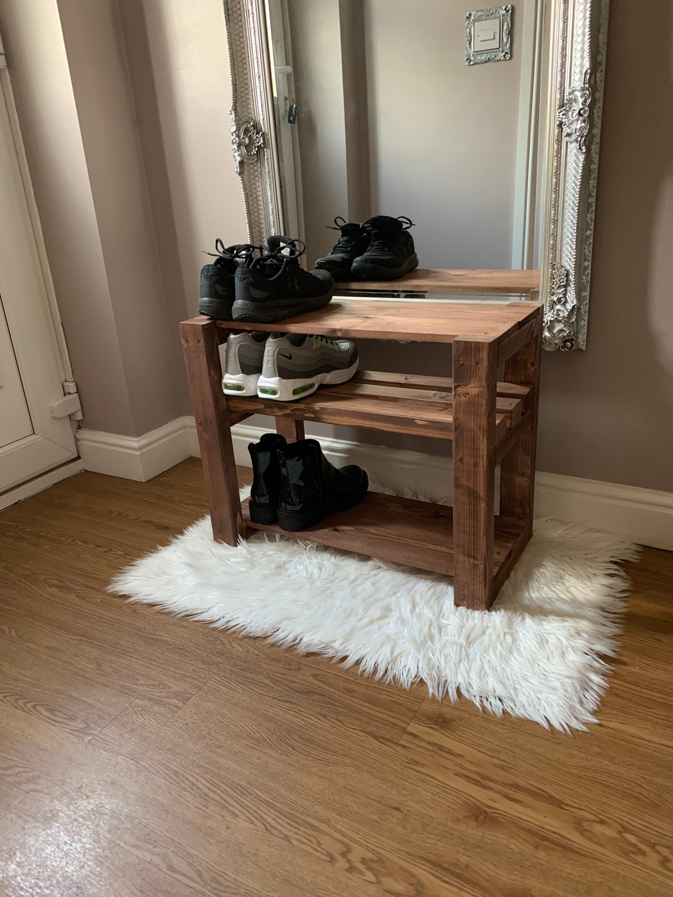 Shoe Storage Shoe Rack Bench Rustic Farmhouse Etsy