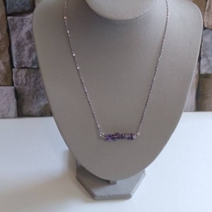 Dream amethyst crystal chip charm necklace