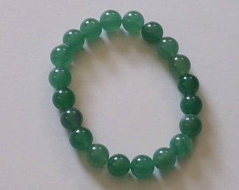 Green aventurine beaded stretch bracelet