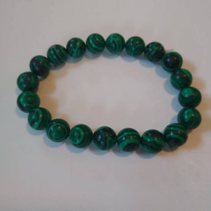 Malachite beaded stretch bracelet