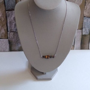 Tiger&#39;s eye crystal chip charm necklace